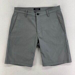 PROOF Nomad Chino Shorts Mens 30 Grey Huckberry Preppy Casual Golf Stretch Work